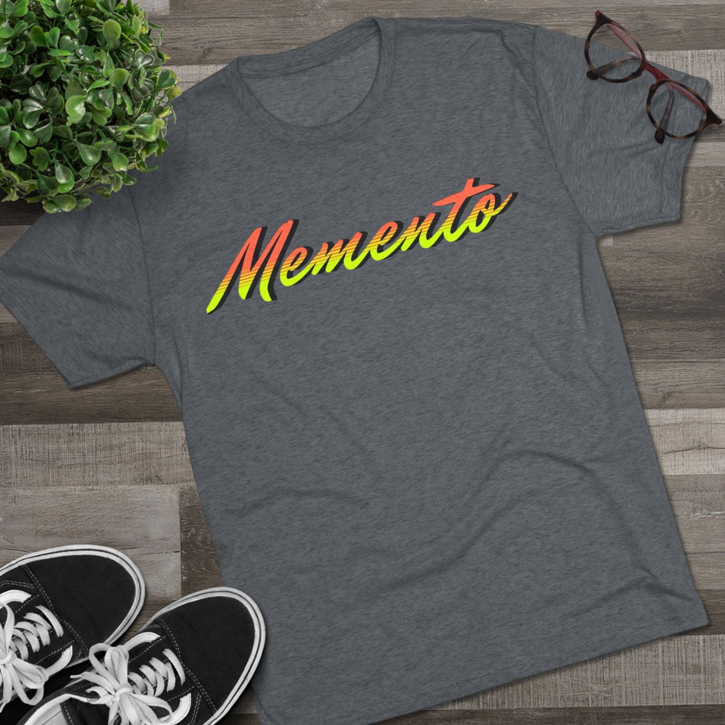 Vibrant 'Memento' Unisex Tri-Blend Crew Tee