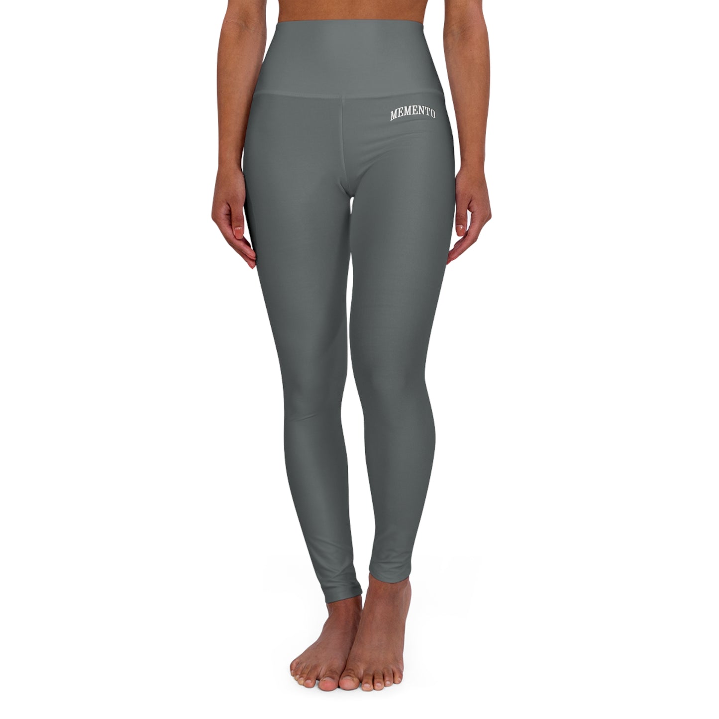 Memento (Grey) High Waisted Yoga Leggings - Memento Collection for Comfort & Style